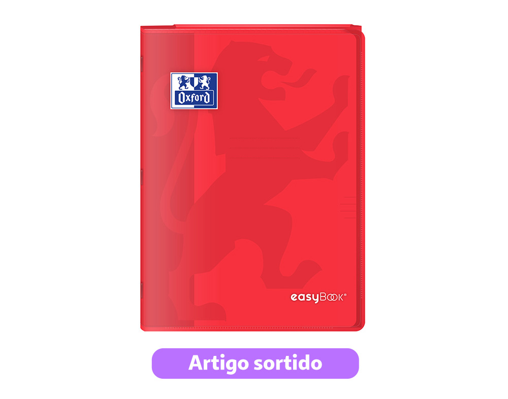 CADERNO AGRAFADO A4 PAUTADO OXFORD EASYBOOK 3EM1 CORES SORTIDAS