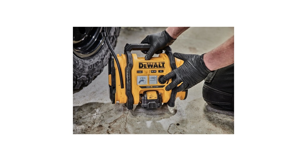 DEWALT18V XR Compacte Luchtpomp DCC018N-XJ  (Geel/zwart, Accu en oplader niet inbegrepen)