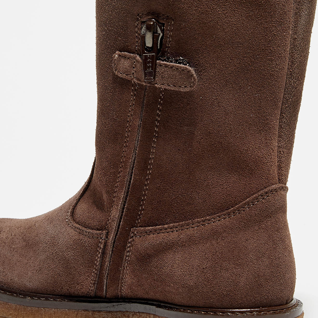 Bonpoint Bottes Wild en Velours de Cuir marron