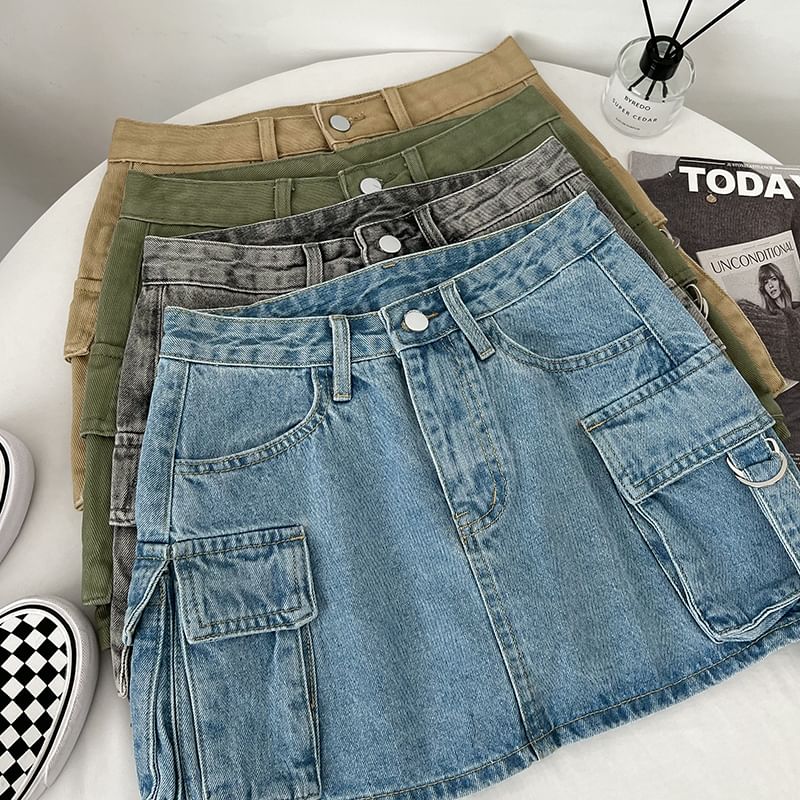 Babique - Lage denim minirok
