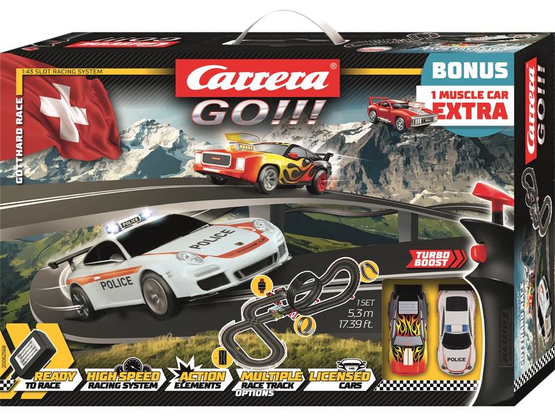 Carrera GO! Gotthard Race 5.3 m Spannendes Auto-Rennbahn-Spielset