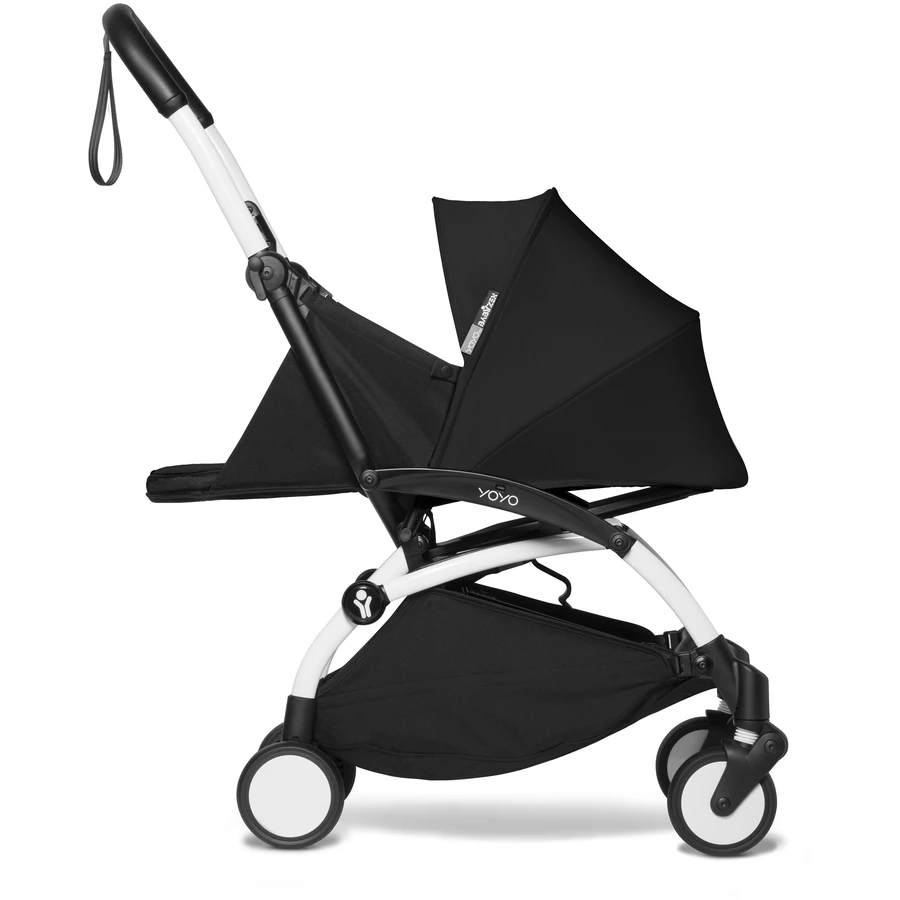 BABYZEN Kinderwagen YOYO2 0+ White mit Neugeborenenaufsatz Black