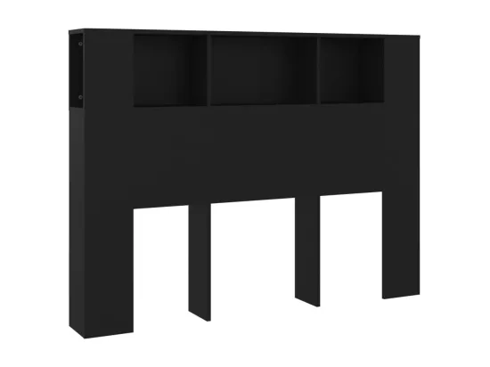 Armoire de tête de lit Noir 140x18,5x104,5 cm