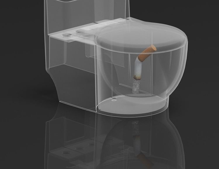 Miumi - Toiletpot Design RVS Kunststof Asbak