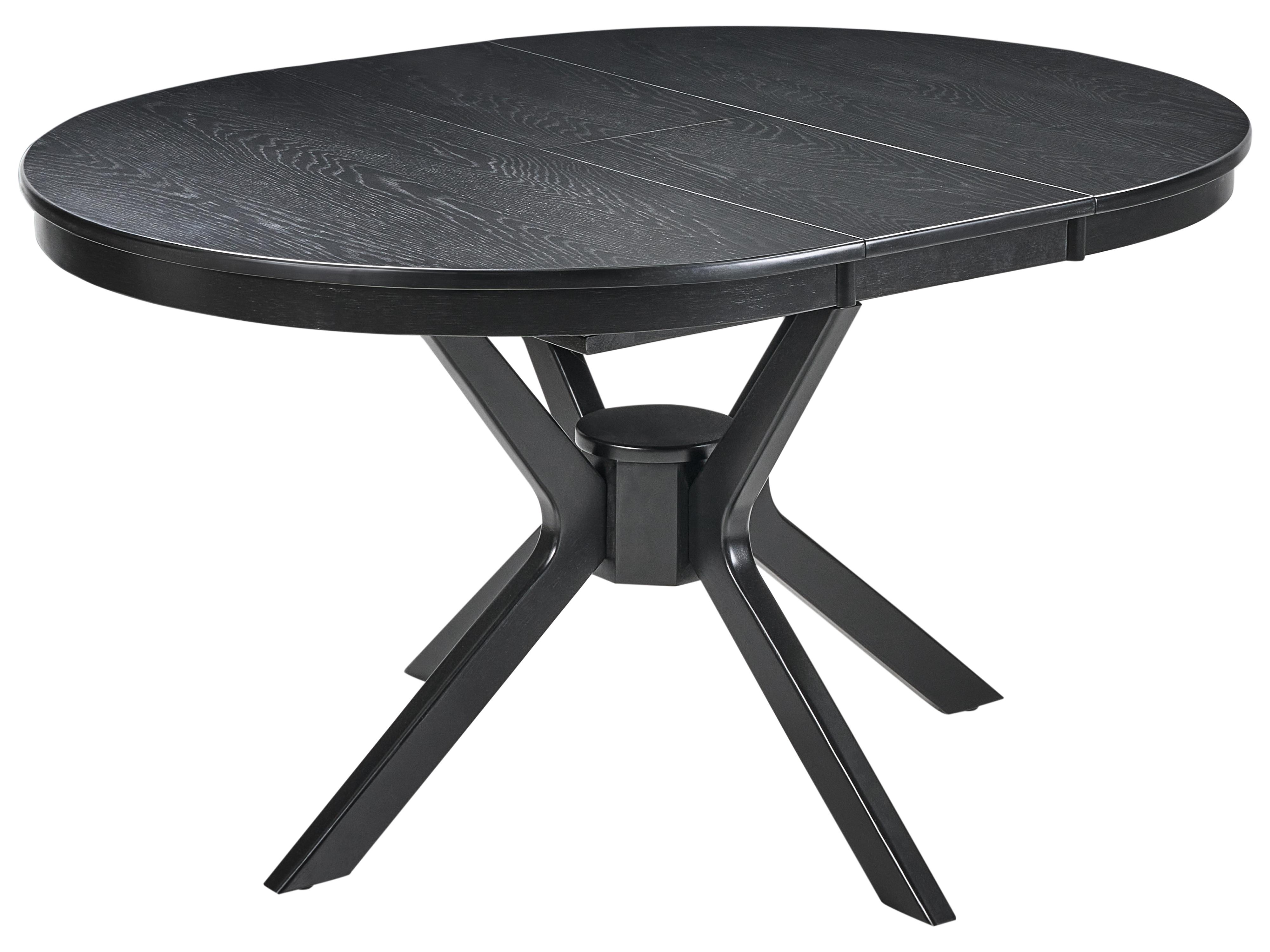 Eettafel uitschuifbaar TYMIS Zwart eikenhout 107 cm 107/137 cm