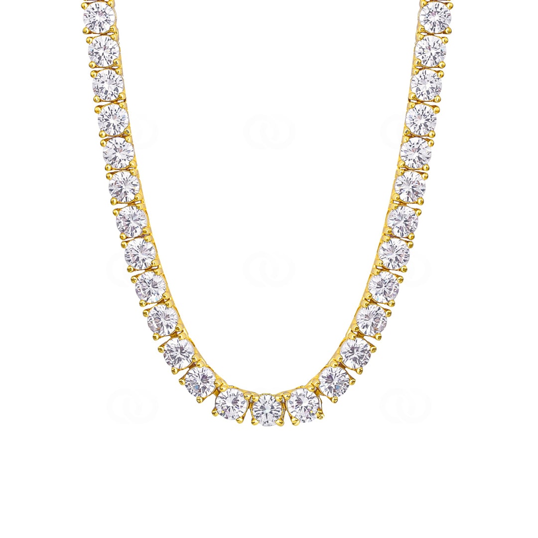 6mm Tenniscollier Gelb vergoldet mit Zirkonia