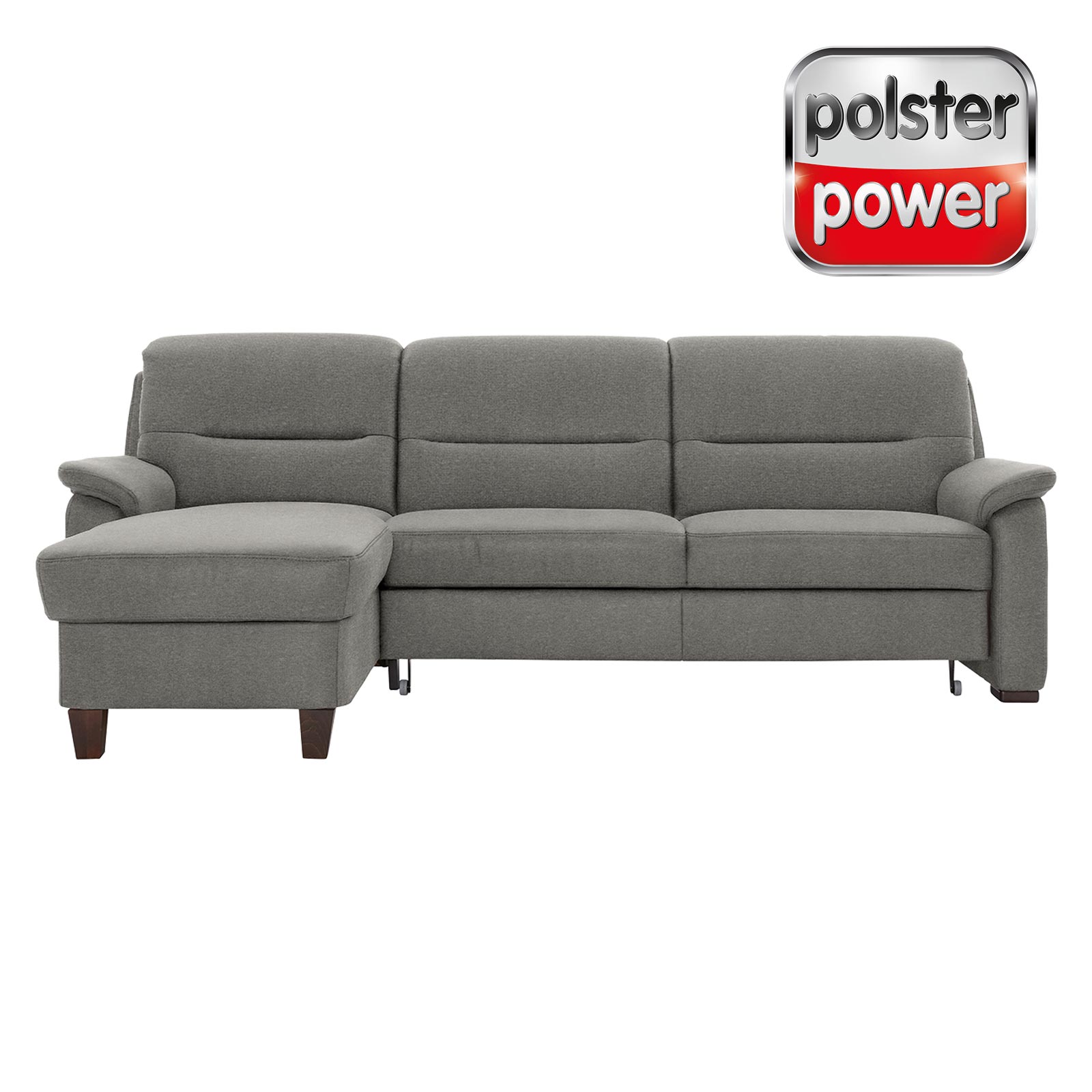 polsterpower Ecksofa - Belle silver - Basismodell - Recamiere links