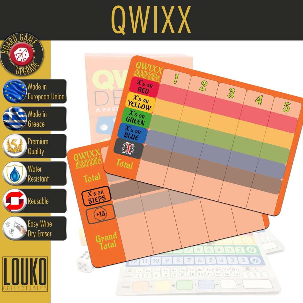 Qwixx+ - Feuille de score réinscriptible