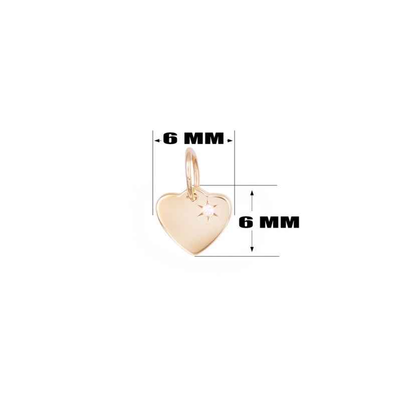 Collier - Pendentif Or Jaune et Diamant - Coeur - Chaine Dorée