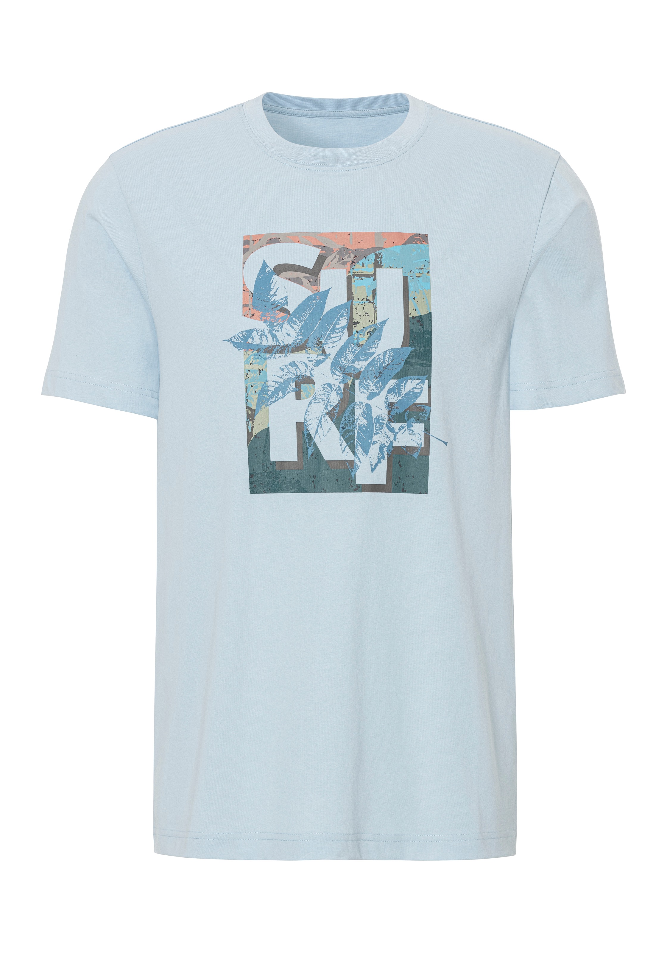 John Devin T-Shirt , Rundhalsshirt mit Surf -Aufdruck aus reiner Baumwolle