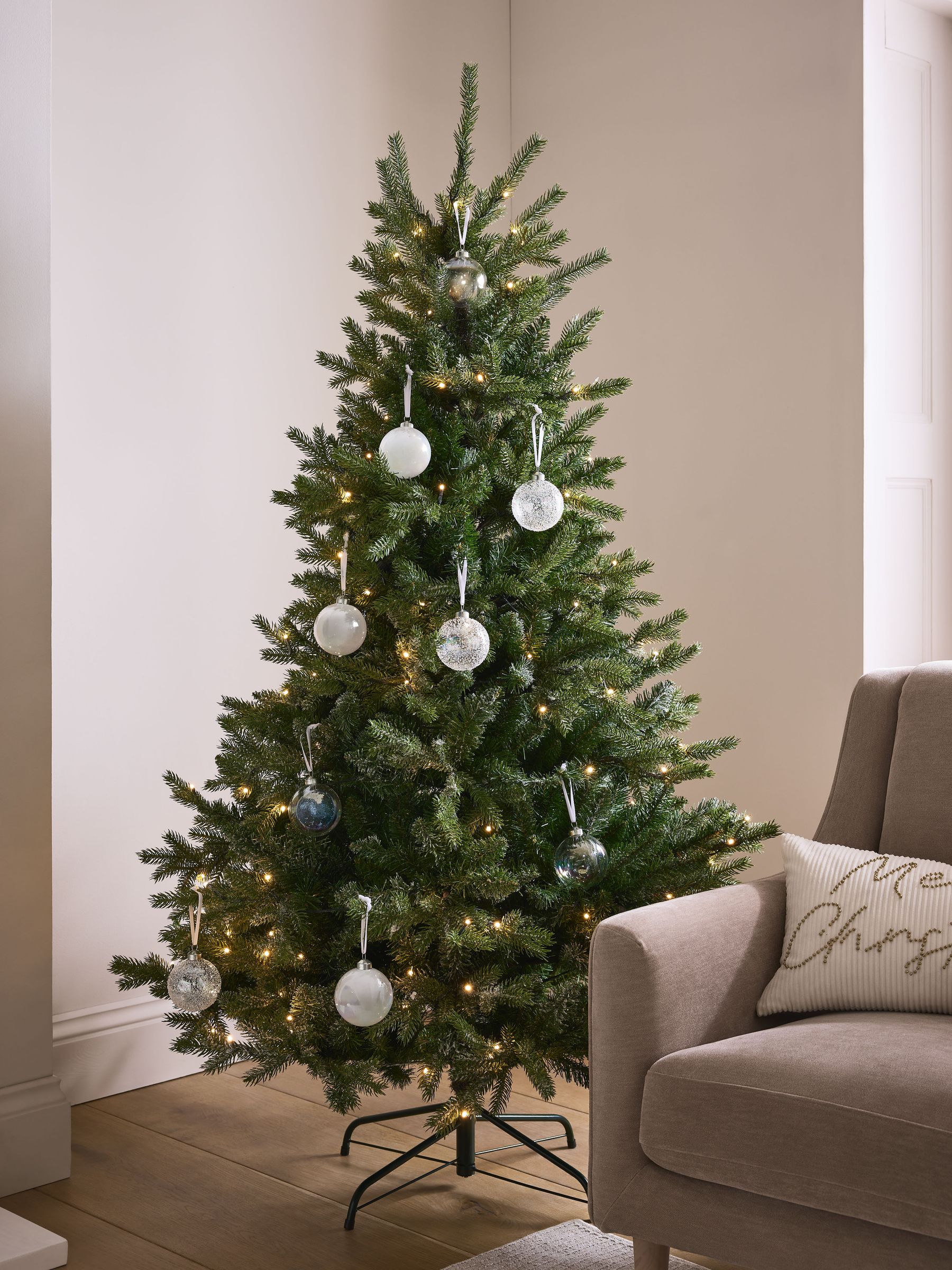 Set van 9 luxe kerstballen van glas