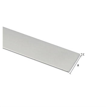 Profiel plat aluminium zilver 30x2x1000mm