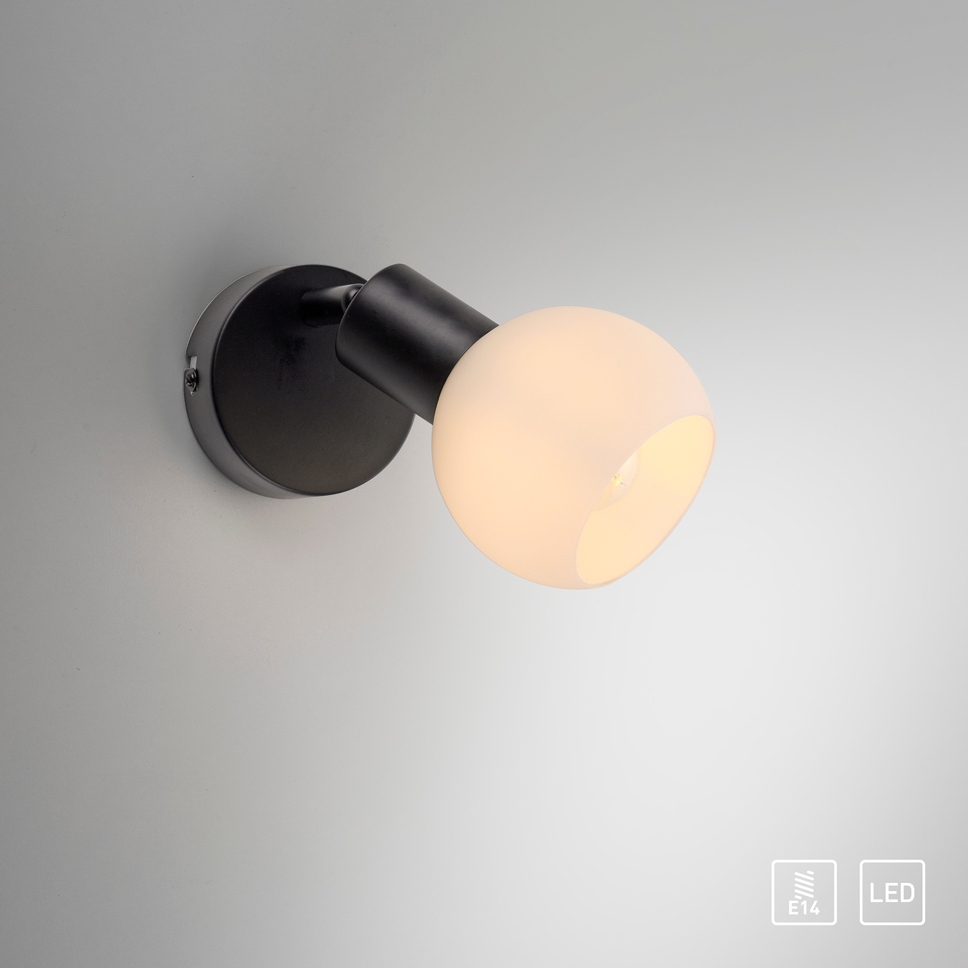 LED-Wandstrahler - schwarz - einflammig