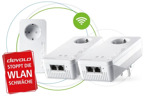 Devolo MAGIC 2 WiFi next Multiroom Kit, 2400 Mbit/s, IEEE 802.2x, IEEE 802.3ab, IEEE 802.3az, IEEE 802.3u, Gigabit Ethernet, 10,100,1000 Mbit/s, Wi-Fi 5 (802.11ac), 802.11a, 802.11b, 802.11g, Wi-Fi 4 (802.11n), Wi-Fi 5 (802.11ac)