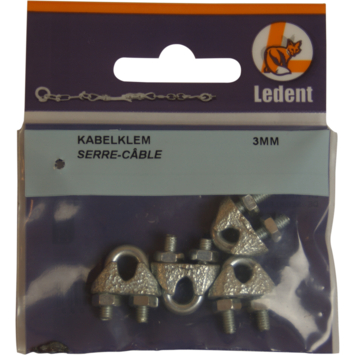 Ledent kabelklem tot Ø3 mm verzinkt (4 stuks)