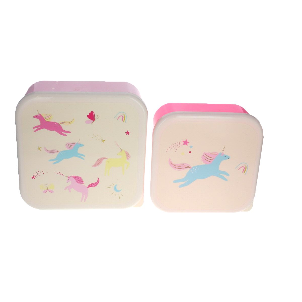 Lot de 2 boîtes à goûter Licornes Pause goûter