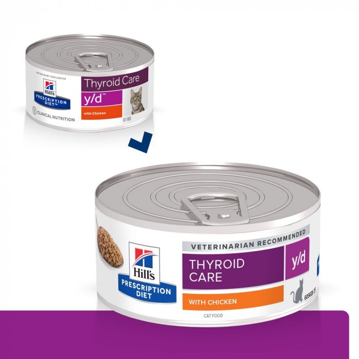 HILL'S Prescription Diet y/d Thyroid Care en terrine au Poulet - Pâtée pour chat