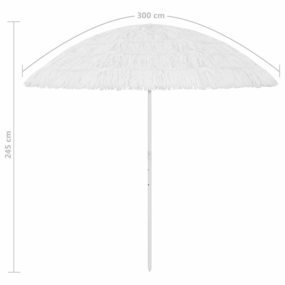 Parasol de plage hawaii 300 cm blanc