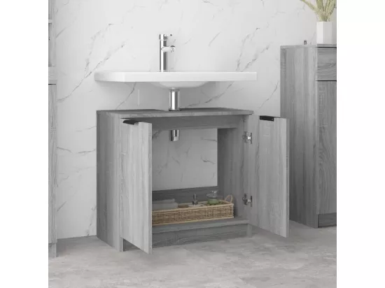 Armoire de bain Sonoma gris 64,5x33,5x59 cm Bois d'ingénierie