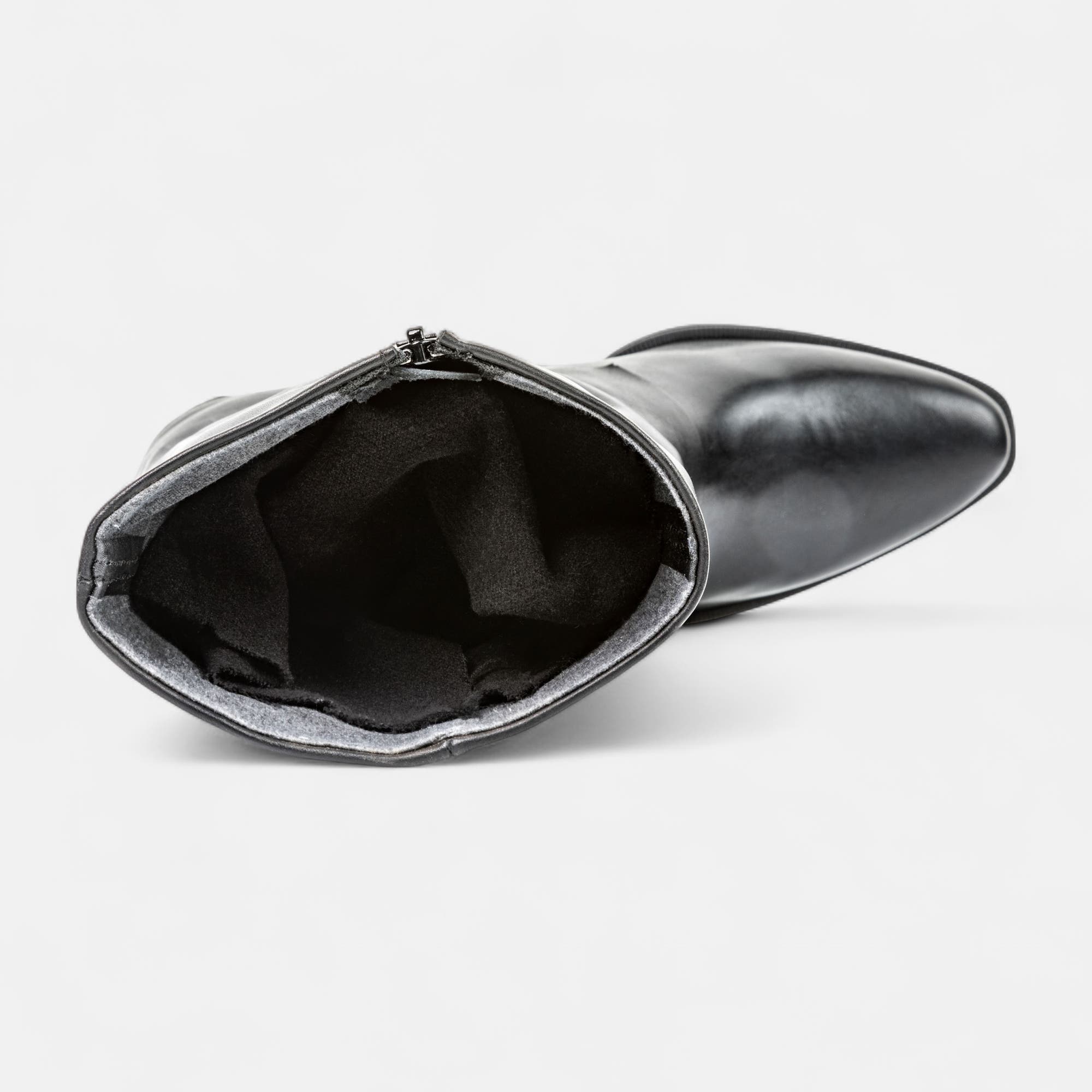 Bottines à talon Femme en cuir noir