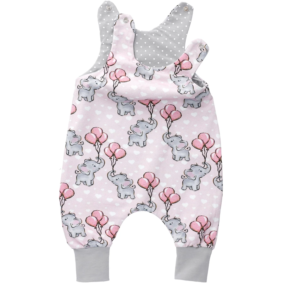 Land Juwelen Strampler Handmade grau rosa