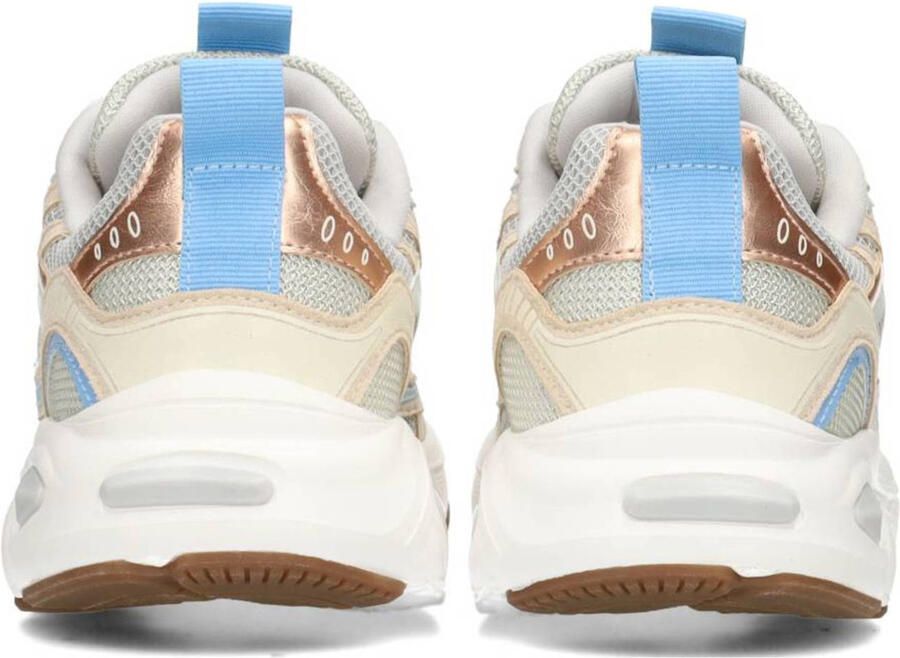POSH by Poelman HARPER Dames Sneakers Wit met blauwe combinatie
