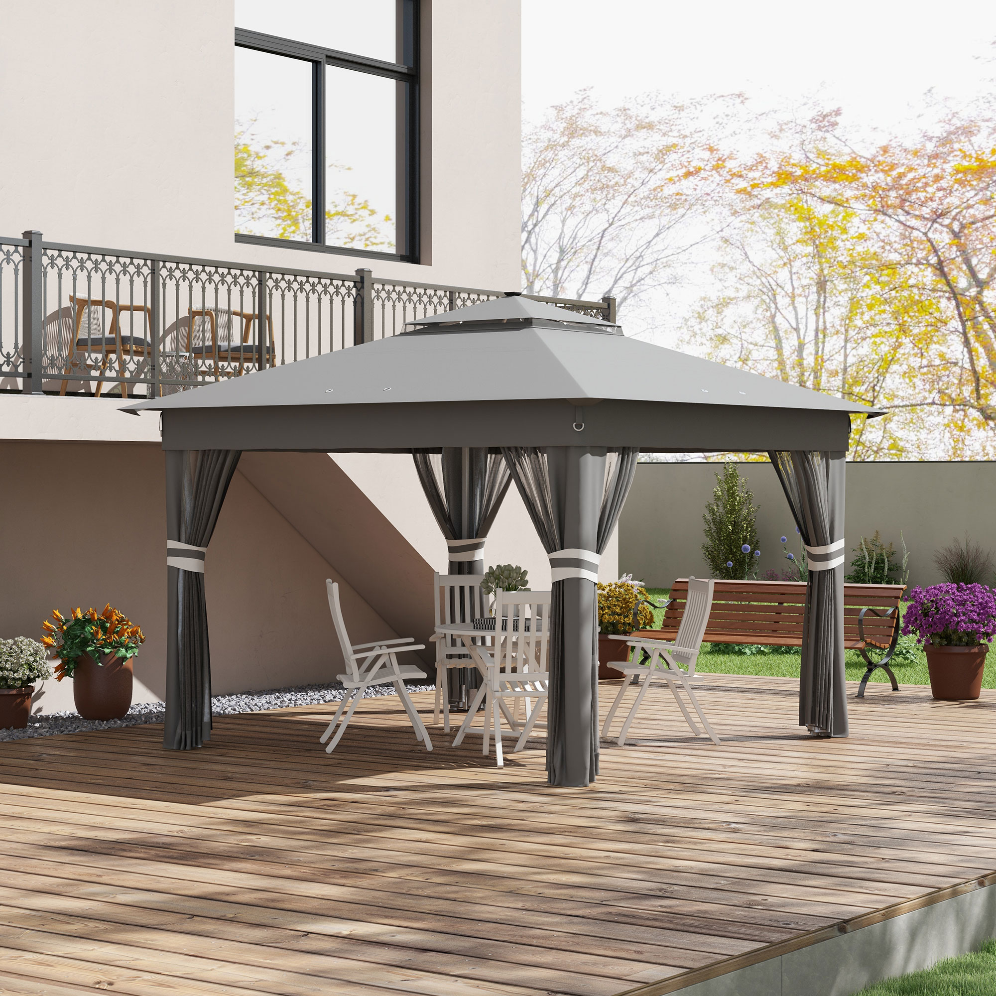 Tenda dobrável Outsunny cinza