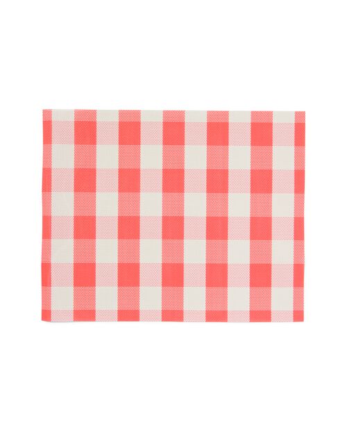 2 sets de table en plastique tissé 35x45 rouge à carreaux