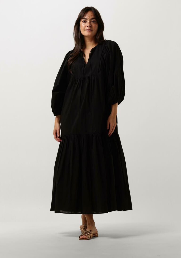 NOTRE-V zwarte notre-v maxi jurk nv-dente midi dress