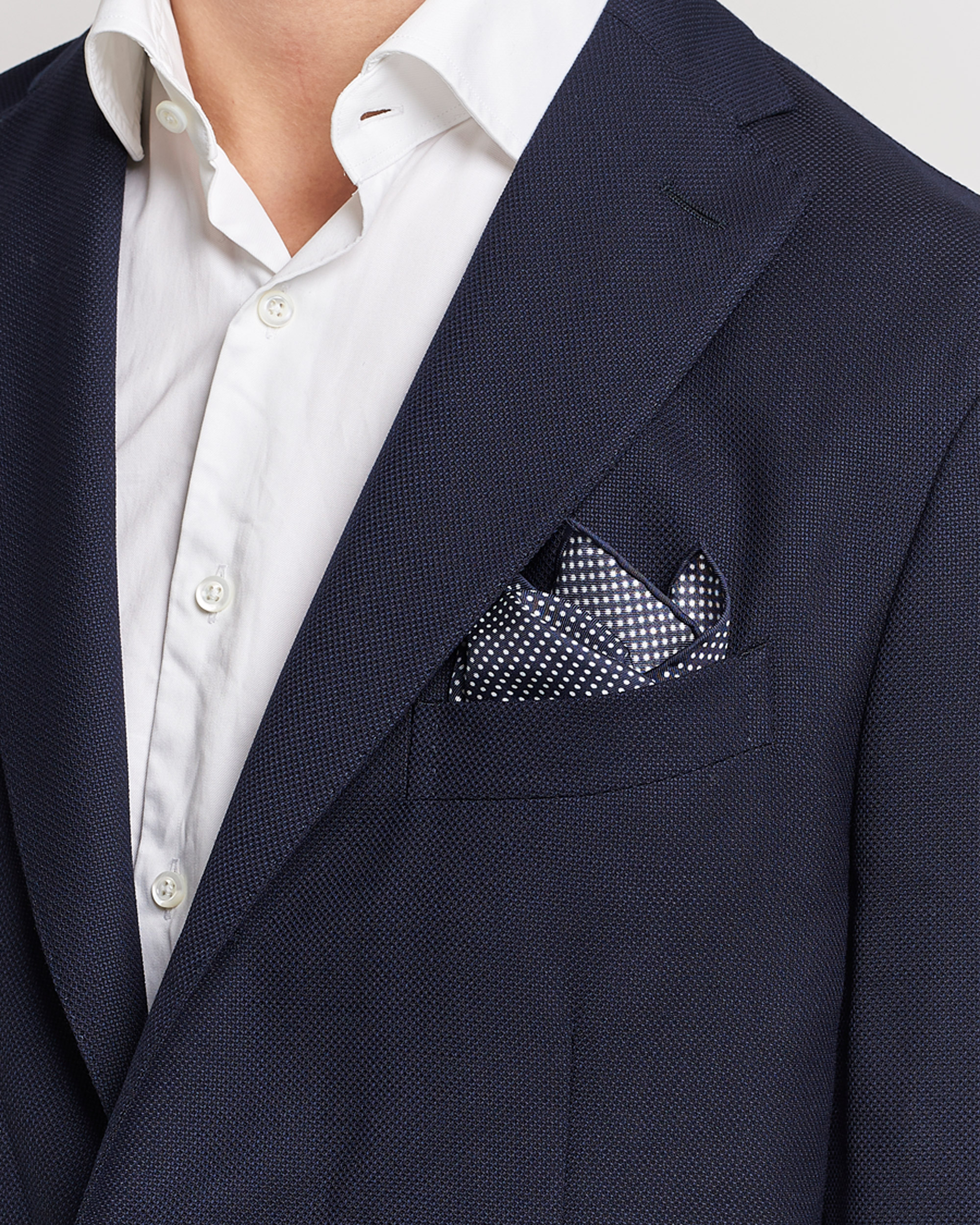 Eton Silk Polka Dot Pocket Square Navy