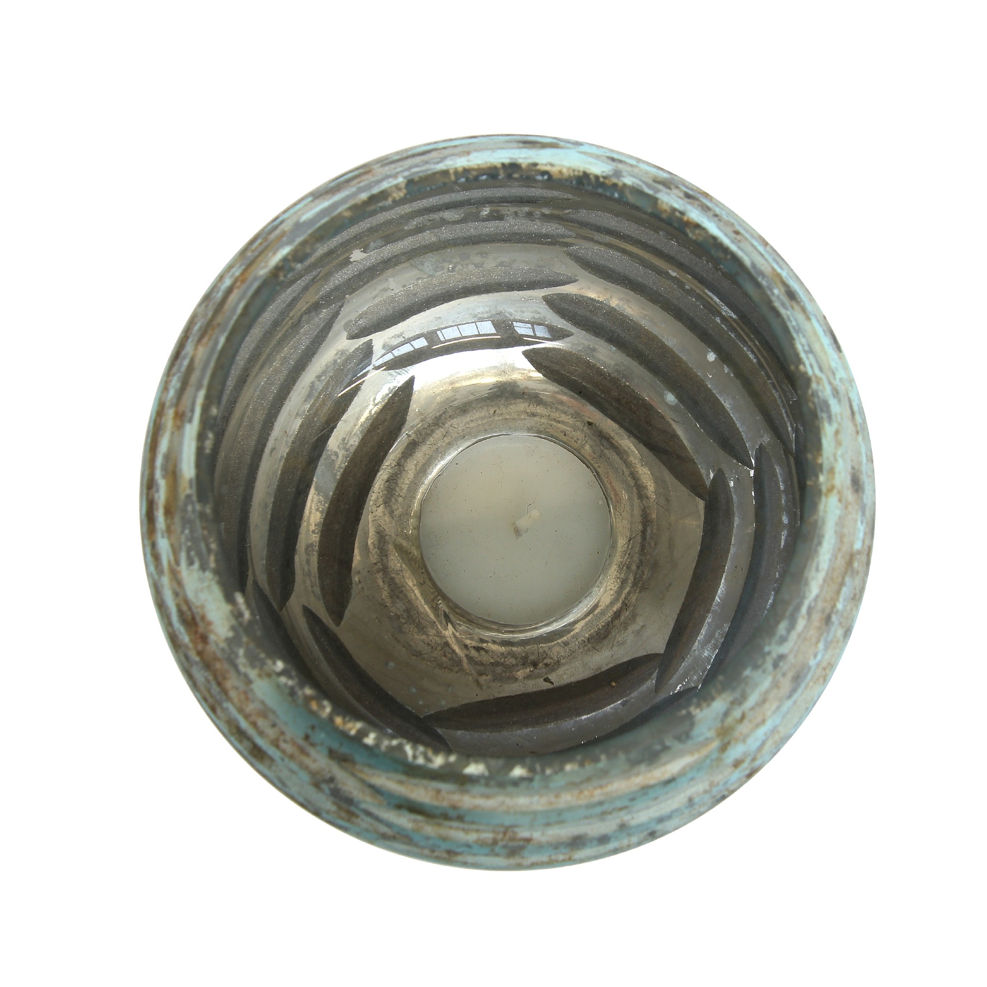 Windlicht 'Barisse', antik silber, Ø 11 cm, H 9 cm von fischer's lagerhaus
