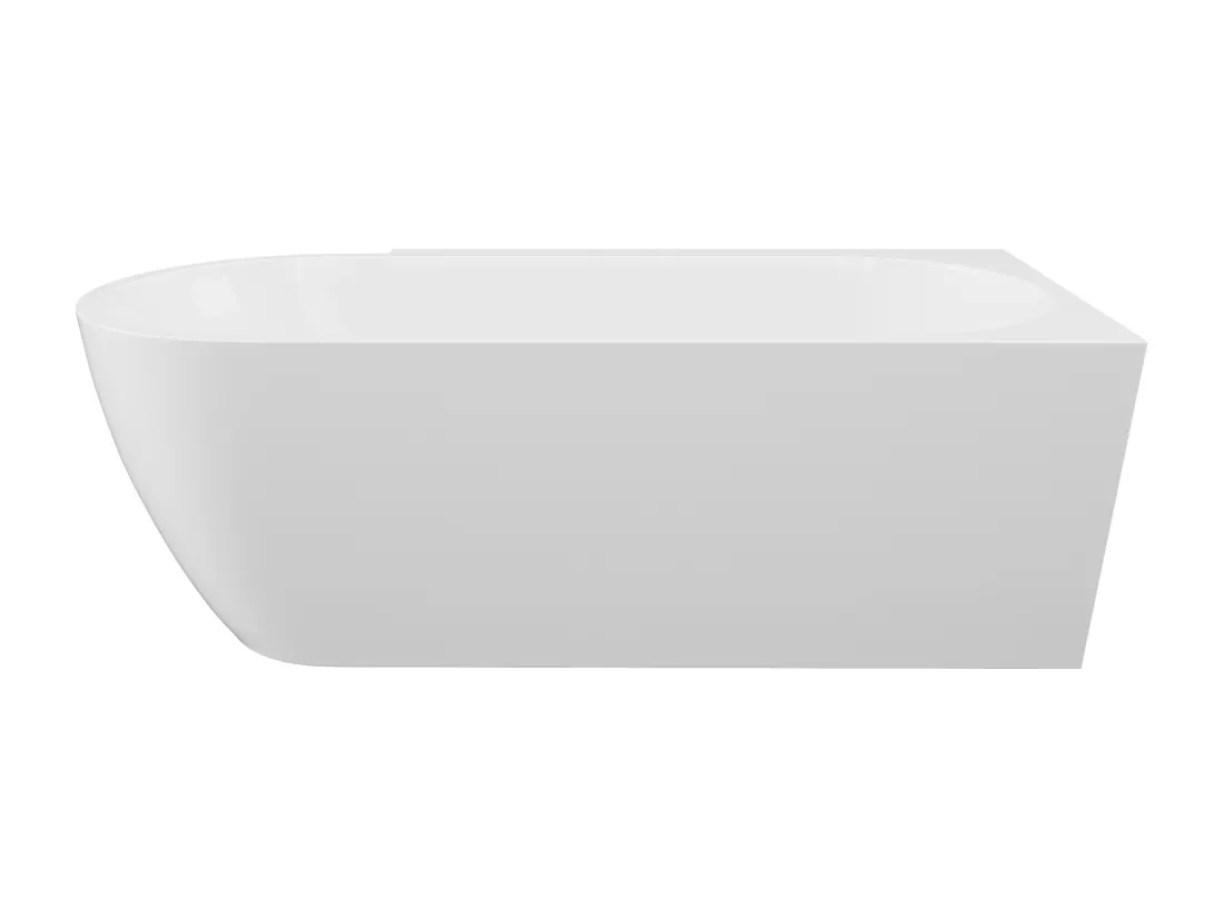 Baignoire d'angle - 231L - 165 x 78 x 58 cm - Blanc brillant - Acrylique - Angle droit - ALBANELIA