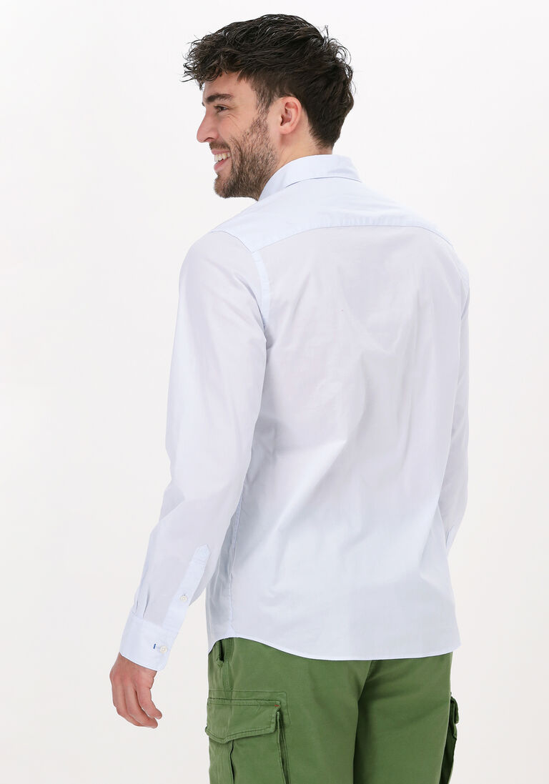 SCOTCH & SODA lichtblauwe scotch & soda casual overhemd solid slim fit shirt