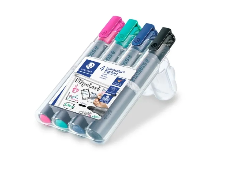Marker Staedtler Lumocolor 356 Flipchart-SB - med 4 stk. ass. farver