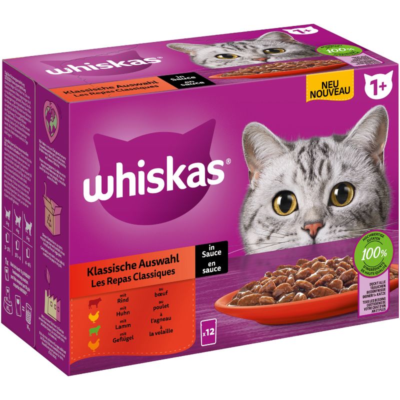 Whiskas 1+, adulte 12 x 85 g