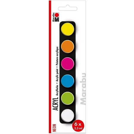 Marabu Acrylfarben Set NEON, 6 x 3,5 ml