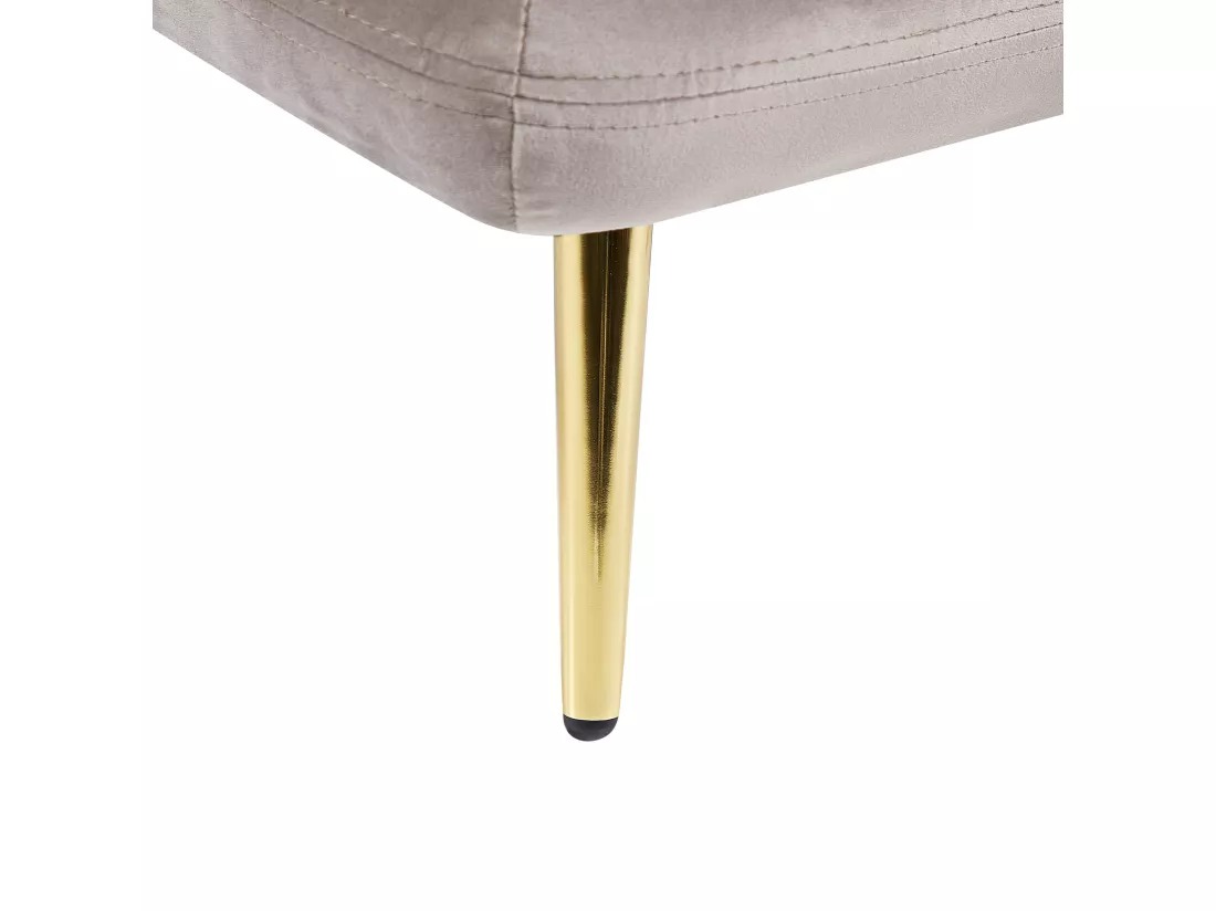 Chaise longue côté droit en velours beige et gris GONESSE