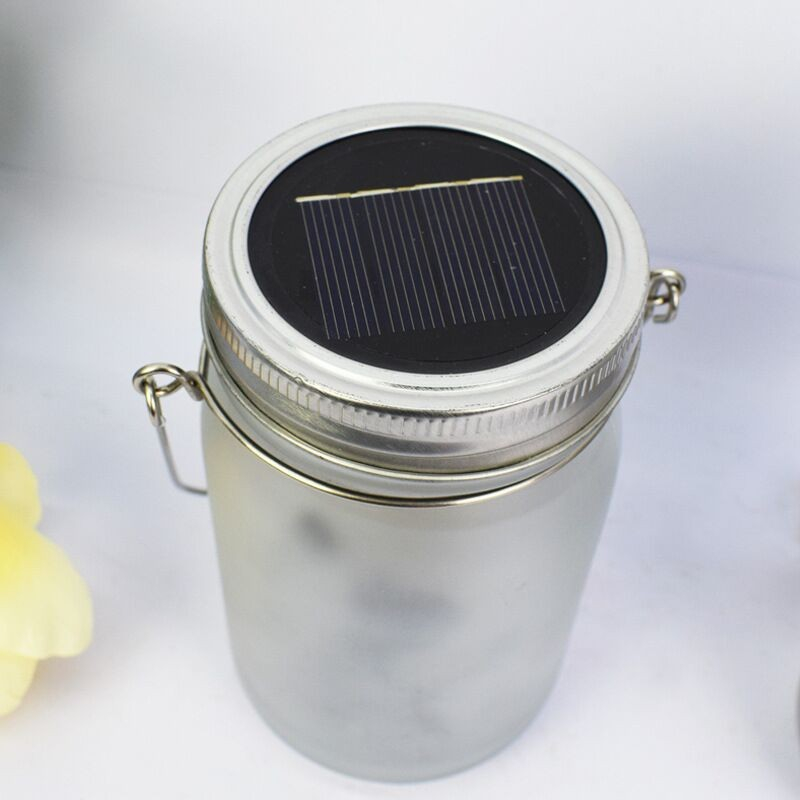 (14x8cm) LED Solar Laterne Fee im Glas Outdoor Deko Gartenleuchte IP55 - Warmweiss
