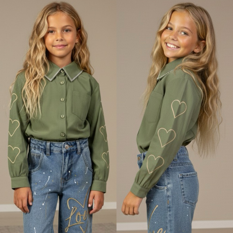 Heartline Sparkle Blouse - groen