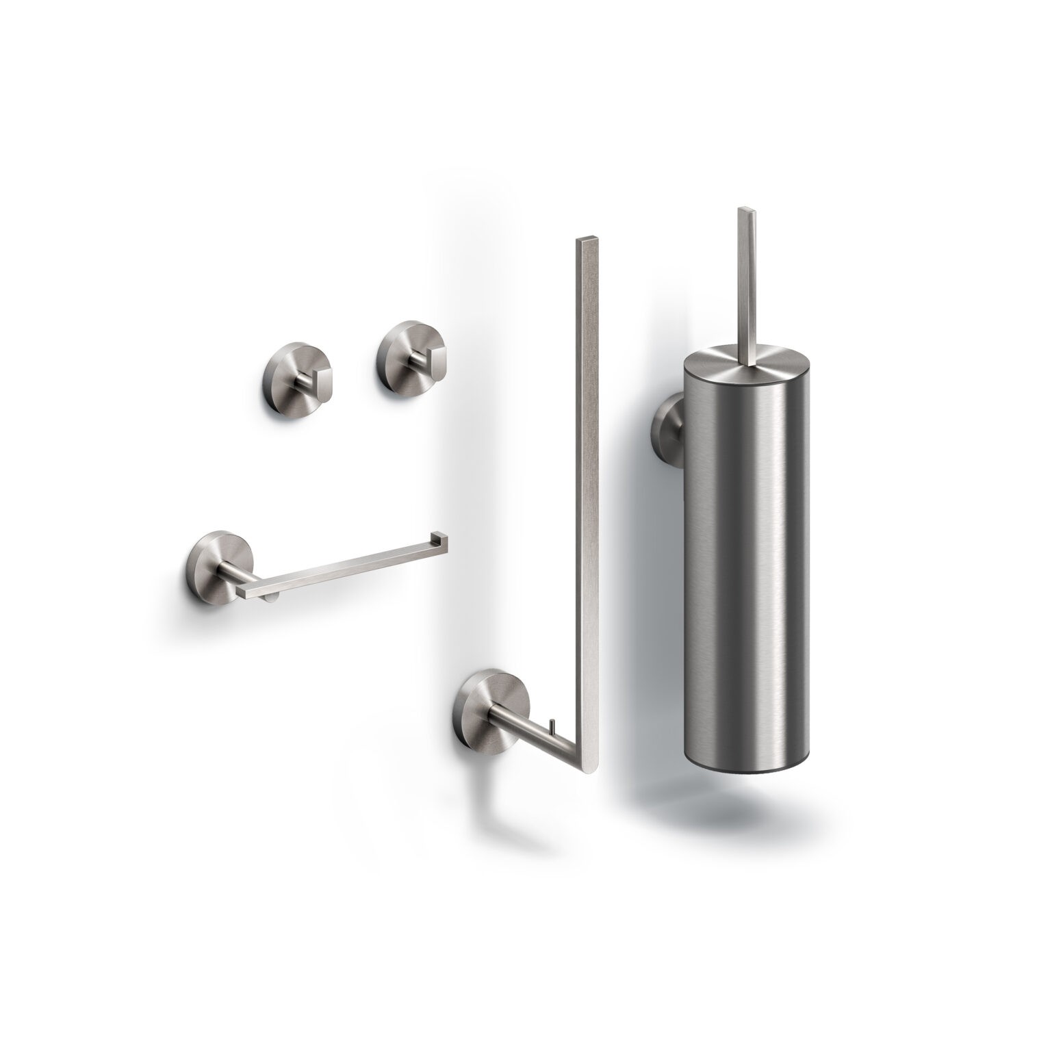 Clou Flat toiletaccessoireset RVS geborsteld