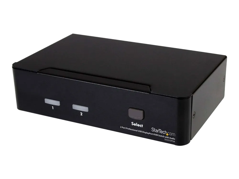StarTech.com 2 Port DisplayPort KVM Switch - 2560x1600 @60Hz - Dual Port DP USB, Keyboard, Video, Mouse Switch Box w/ Audio for Computers and Monitors (SV231DPUA) - KVM / audio-switch - 2 x KVM / audio - 1 lokalbruger - desktop - for P/N: DP4N1USB6,