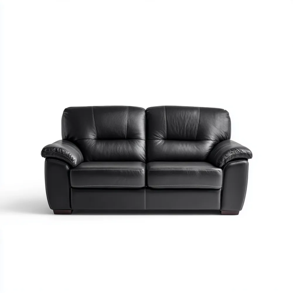 2-Sitzer-Sofa Leder 180x90x85 cm - Schwarz - Zeitloses Design