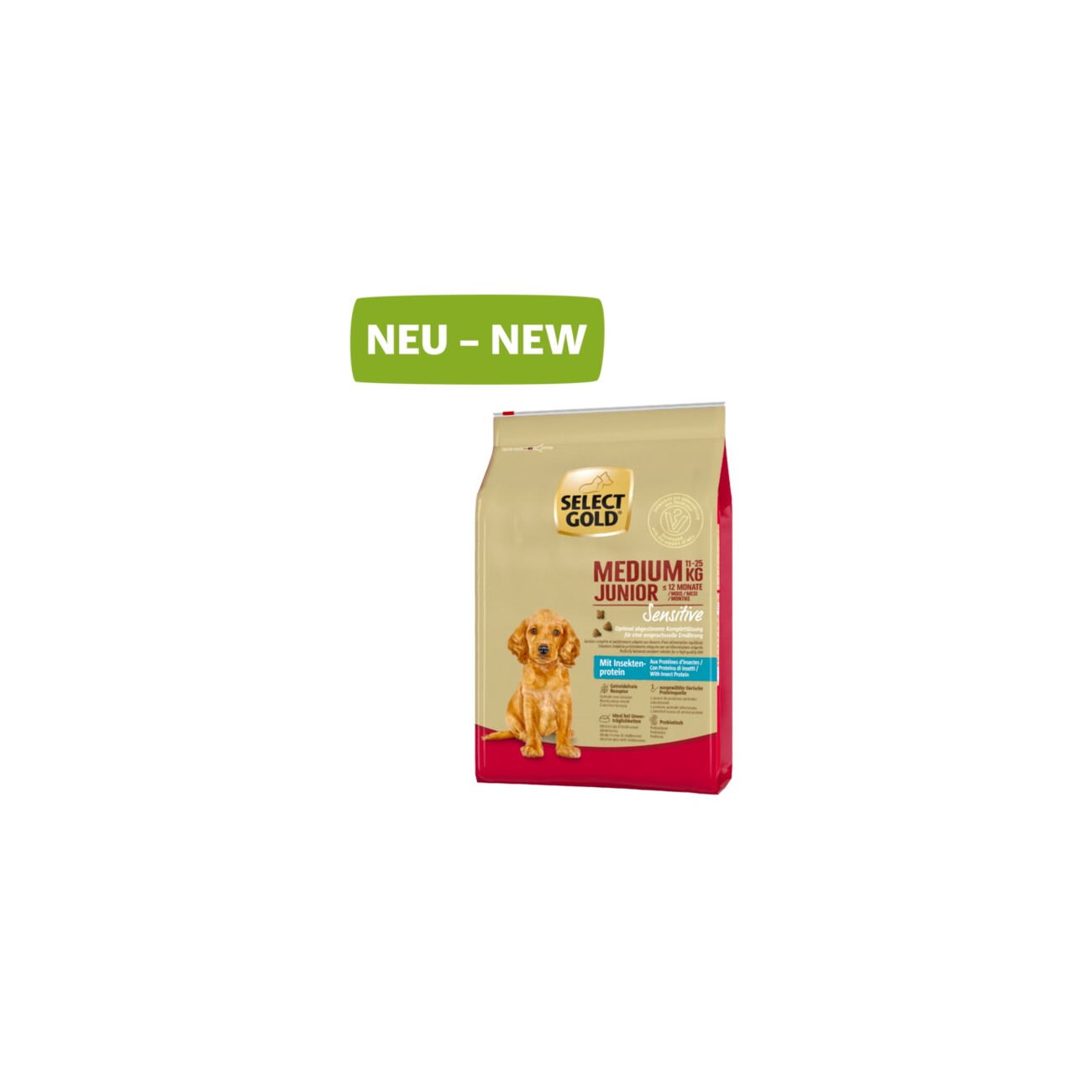 SELECT GOLD Sensitive Medium Junior Insekt 4kg