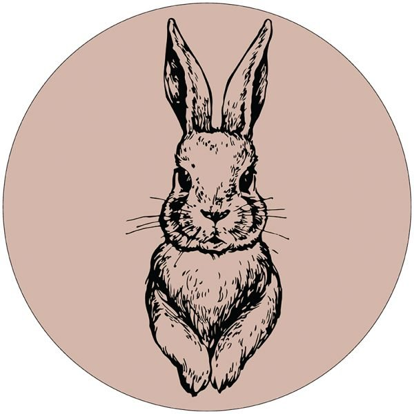 Muurcirkel kids rabbit roze