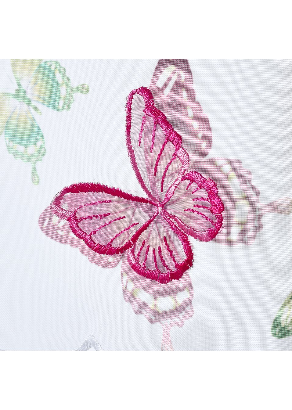 Brise-bise à broderie papillon