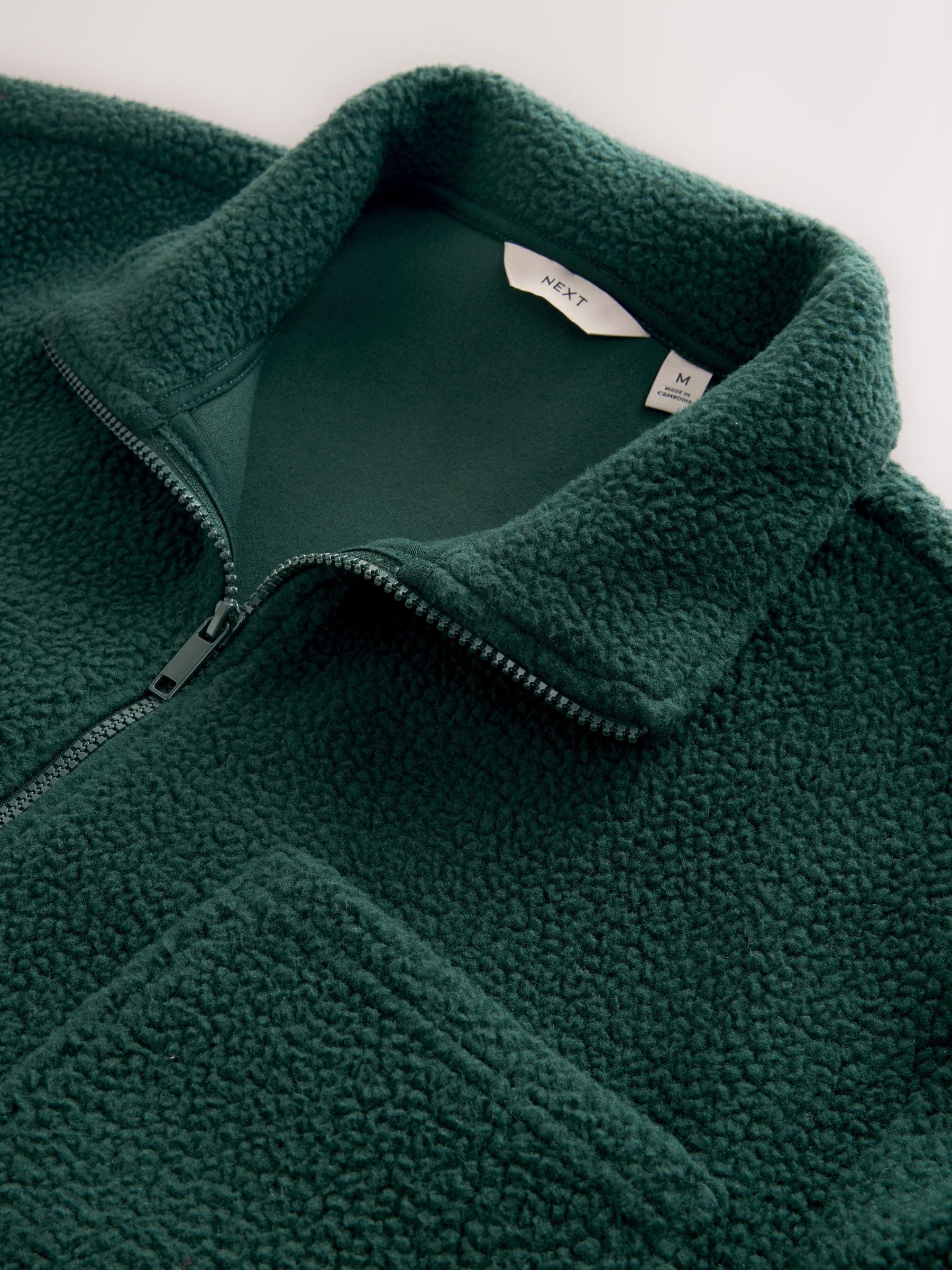 Donkergroen - Volledig doorlopende rits - Borg Fleece