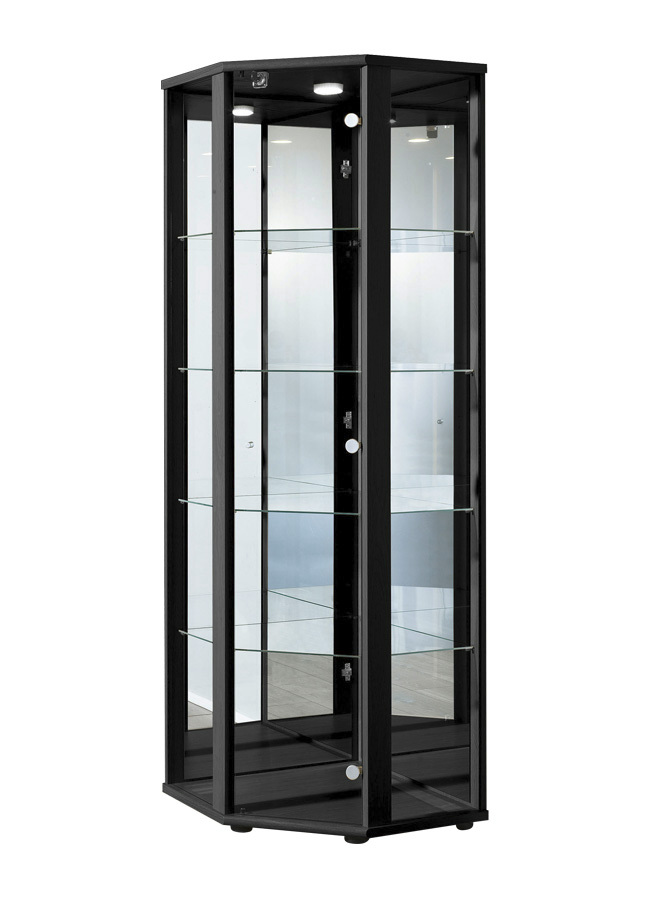 Eck-Vitrine mit LED-Beleuchtung