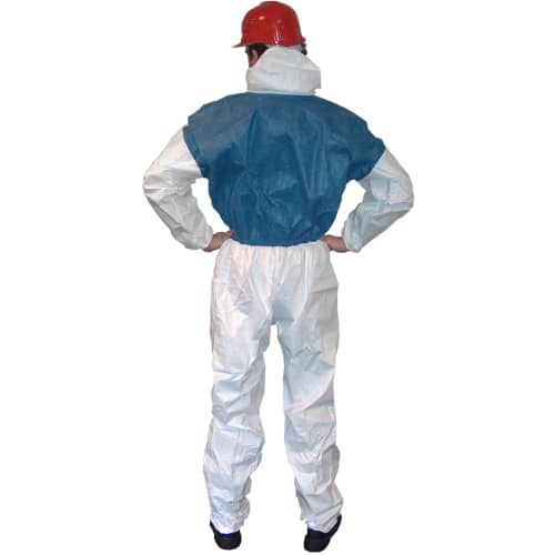 Combinaison de protection Partiguard TB type 5-6 dos aéré passe-pouces élastiques cagoule poignets taille chevilles blanc/bleu