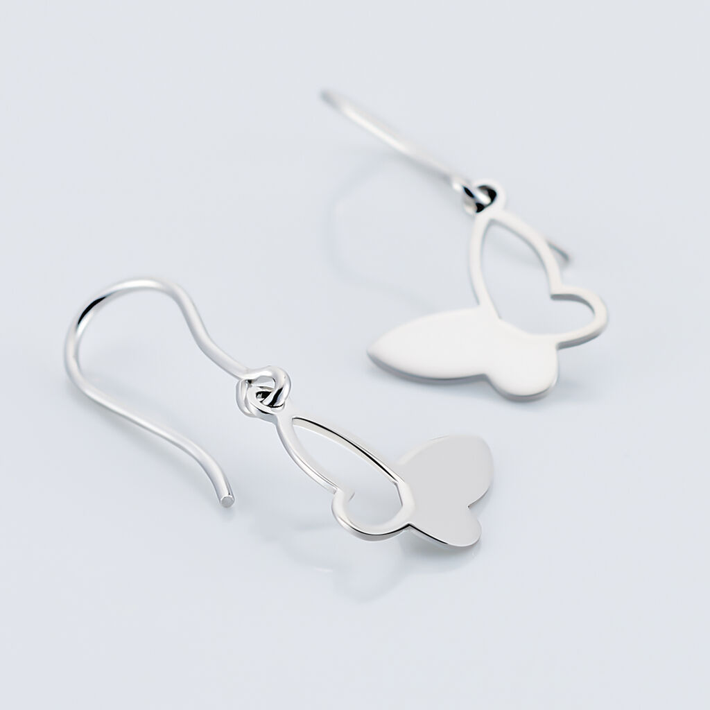 Boucles D'oreilles Pendantes Maria Argent Blanc