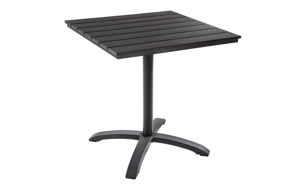 Moderner Bistrotisch DESIGNO 70cm schwarz Aluminium wetterfest Outdoor Gartentisch